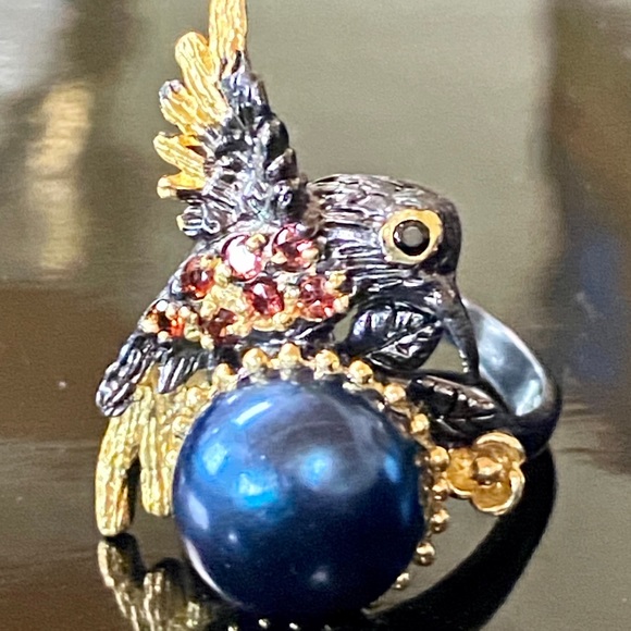 Adorable Genuine Black Tahitian Pearl Ring - Picture 5 of 17